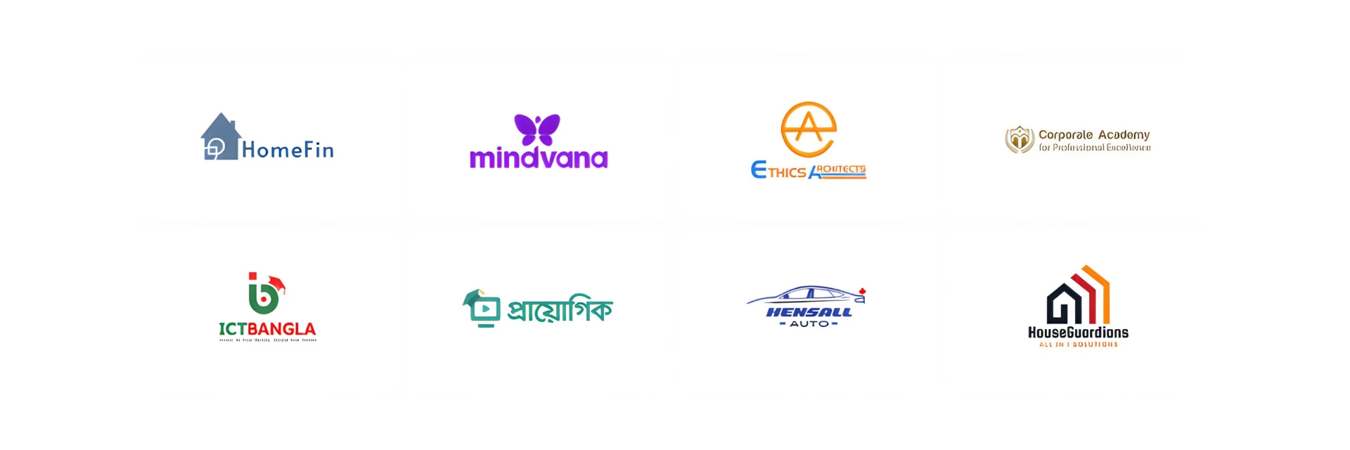 Logos of founders, creators and growing businesses HyperLaunchpad has worked with